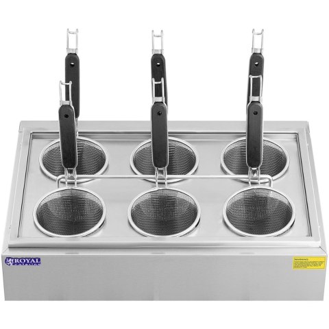 Makaroniarka warnik do gotowania makaronu z kranikami 6 koszy 3 x 6,5 l 3000 W Royal Catering