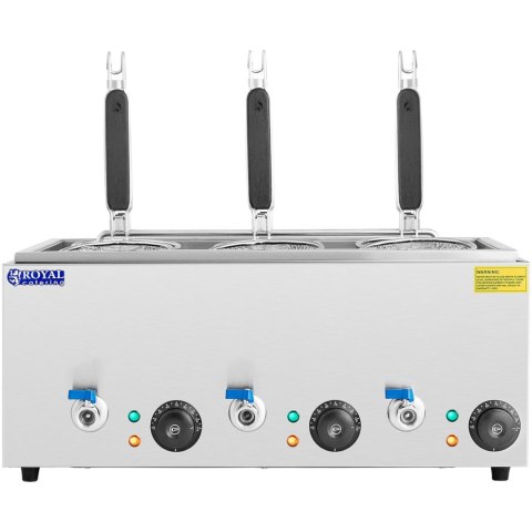 Makaroniarka warnik do gotowania makaronu z kranikami 6 koszy 3 x 6,5 l 3000 W Royal Catering