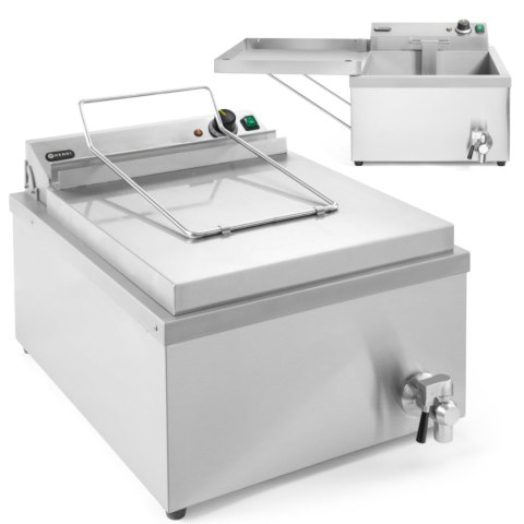 Smażalnik frytownica maszyna do smażenia pączków ryb z półką 12 l 3500 W - Hendi 205914 Hendi