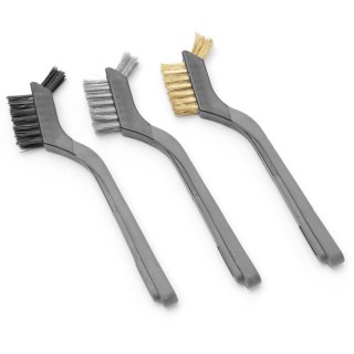 Szczotka czyścik do grilla rusztu BBQ stalowa nylonowa mosiężna ZESTAW 3 szt. dł. 178 mm - Hendi 525524 Hendi