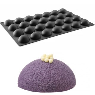 Forma silikonowa do pralin musów wypieków 600 x 395 mm - półkole Hendi