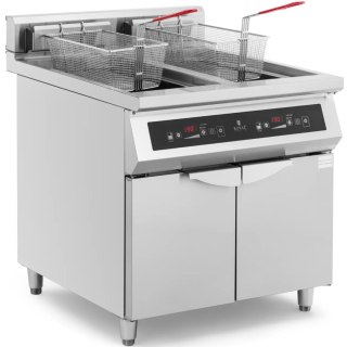Frytownica indukcyjna podwójna z szafką 2 x 30 l 60-190 C 380 V 20000 W Royal Catering