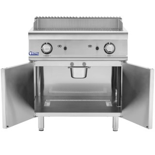 Grill gazowy podwójny ryflowany z szafką na propan / LPG / gaz ziemny 12 kW Royal Catering