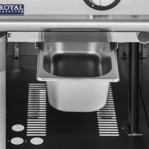 Grill gazowy ryflowany z szafką na propan / LPG / gaz ziemny 6 kW Royal Catering