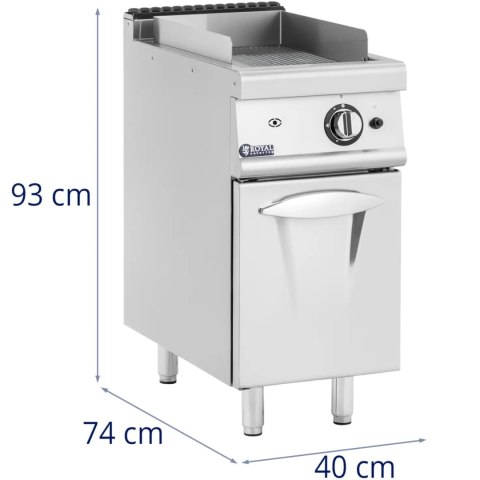 Grill gazowy ryflowany z szafką na propan / LPG / gaz ziemny 6 kW Royal Catering