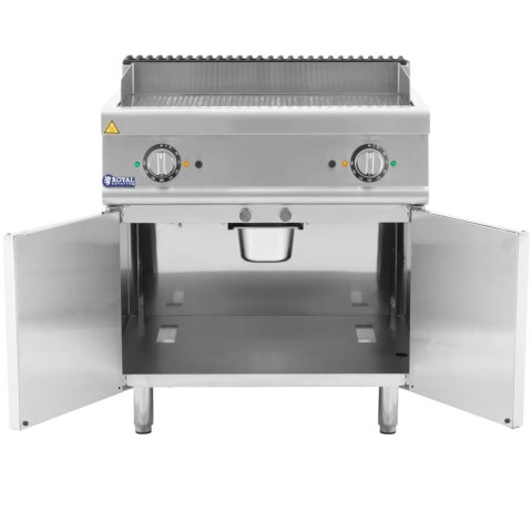 Grill płyta grillowa elektryczna podwójna ryflowana z szafką wolnostojąca 10.8 kW 400 V Royal Catering