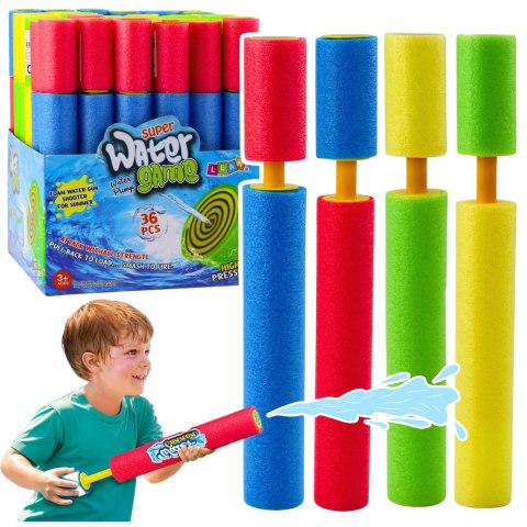Broń Piankowa Na Wodę Pompka Tuba Wodna Kolorowa 30cm Mix LEAN Toys