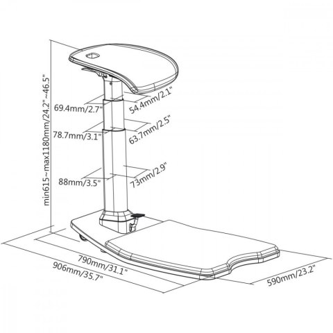 Ergonomiczne krzesło z regulacją wysokości MC-872 Maclean
