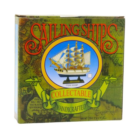Model Kolekcjonerski Dekoracyjny Statek Żaglowiec Biało-Niebieski 16x15cm LEAN Toys