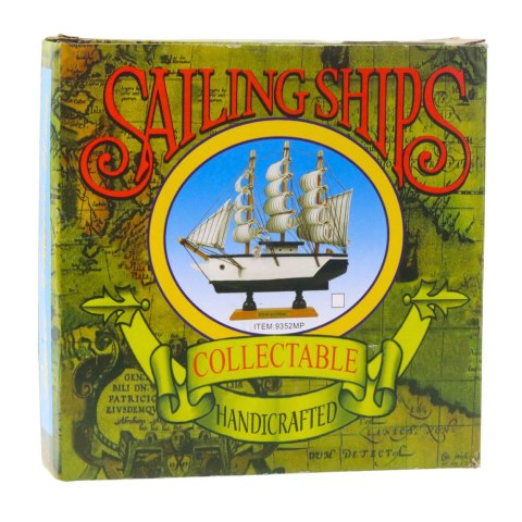 Model Kolekcjonerski Dekoracyjny Statek Żaglowiec Czarno-Biały 21x21cm LEAN Toys