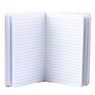 Notatnik W Linie Brokatowy Naszywki Różowy B6 80 Kartek LEAN