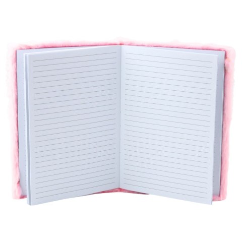 Pluszowy Zeszyt Notatnik W Linie Kryształowe Serca Różowy A5 80 Kartek LEAN