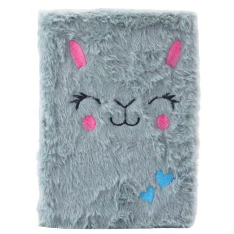 Pluszowy Zeszyt Notatnik W Linie Zając Szary A5 80 Kartek LEAN