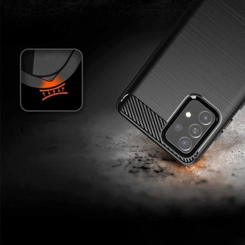 Elastyczne etui pokrowiec na Samsung Galaxy A72 4G Carbon Case - czarny HURTEL