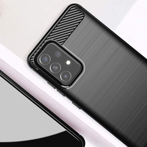 Elastyczne etui pokrowiec na Samsung Galaxy A72 4G Carbon Case - czarny HURTEL