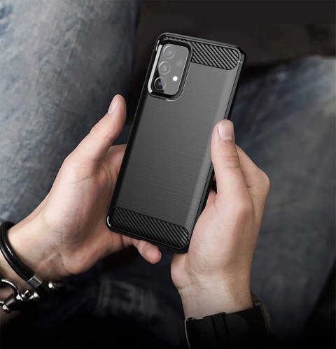 Elastyczne etui pokrowiec na Samsung Galaxy A72 4G Carbon Case - czarny HURTEL