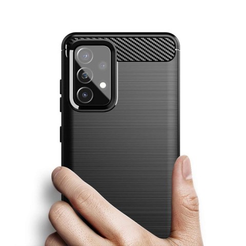 Elastyczne etui pokrowiec na Samsung Galaxy A72 4G Carbon Case - czarny HURTEL