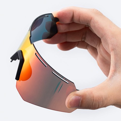 Okulary rowerowe polaryzacyjne z filtrem UV i wkładką korekcyjną - fioletowe ROCKBROS