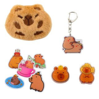 Piórnik Szkolny Dwukomorowy Z Kieszonkami Dodatki Kapibara 21x12 cm LEAN