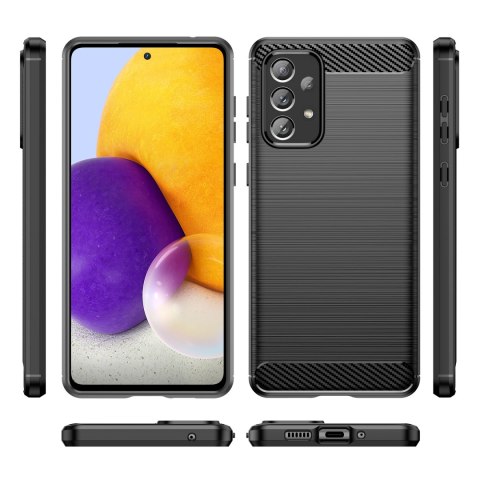 Elastyczne etui pokrowiec na Samsung Galaxy A73 Carbon Case - czarny HURTEL