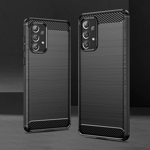 Elastyczne etui pokrowiec na Samsung Galaxy A73 Carbon Case - czarny HURTEL