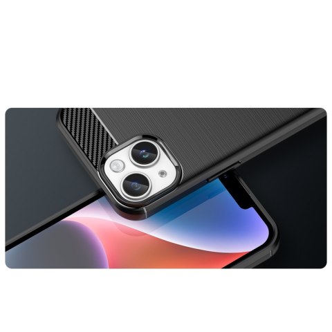 Etui elastyczny żelowy pokrowiec na tył plecki do iPhone 14 Plus Carbon Case - czarny HURTEL