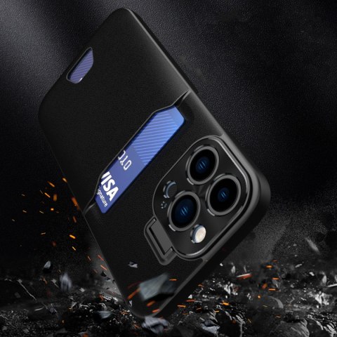 Etui pokrowiec portfel na kartę z podstawką na Samsung Galaxy S23+ Leather Stand Case - czarny HURTEL