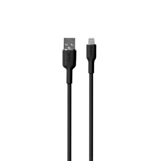 Kabel przewód silikonowy USB-A - iPhone Lightning 1.5m - czarny PURO