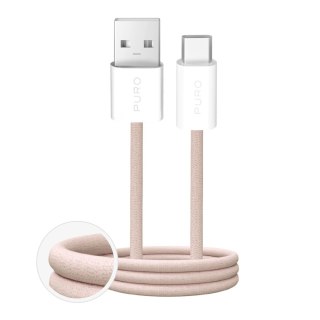 Kabel przewód USB-A - USB-C w oplocie Fabrik 10W 1.5m - beżowy PURO