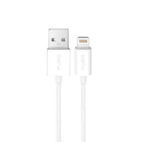 Kabel przewód USB-A - iPhone Lightning TPE 12W 2m - biały PURO