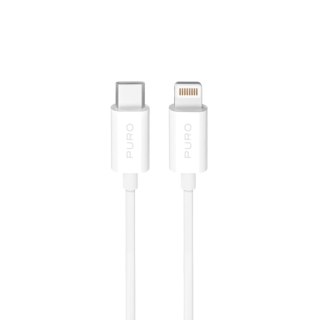 Kabel przewód USB-C - iPhone Lightning TPE 20W 3m - biały PURO