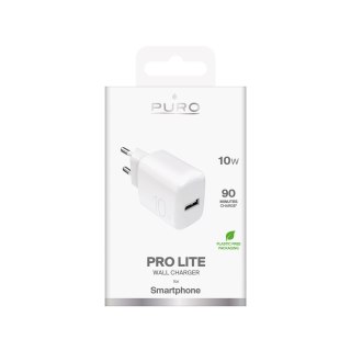 Ładowarka sieciowa USB-A PROLITE 10W - biała PURO