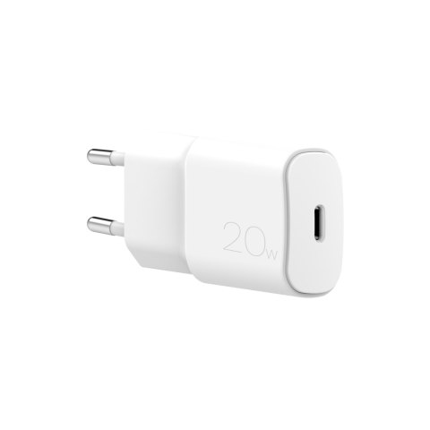 Ładowarka sieciowa USB-C 20W PD - biała PURO