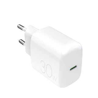 Ładowarka sieciowa USB-C 30W - biała PURO