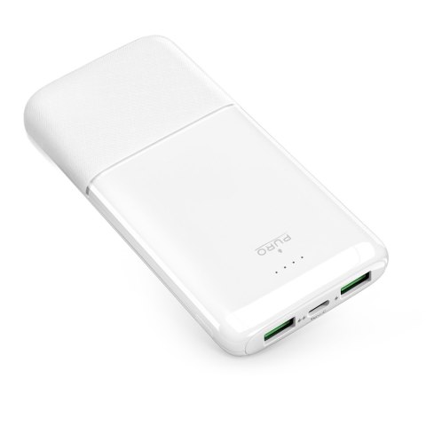 Powerbank 10000mAh USBA USB-C 22.5W - biały PURO