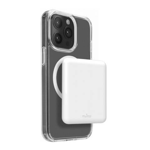 Powerbank 5000mAh USB-C MagSafe Power Mag - biały PURO