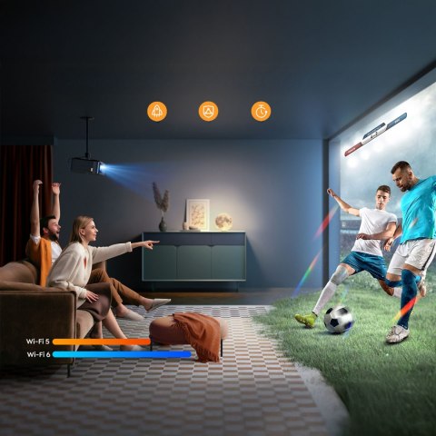 Projektor multimedialny FullHD 1080p LCD z głośnikami JBL i subwooferem WiFi BT K2s Pro - czarny Yaber