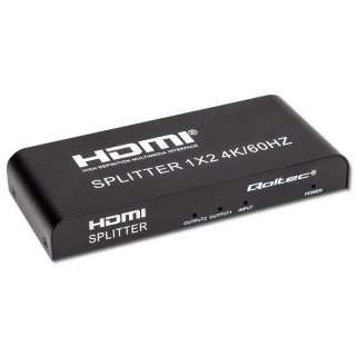 Aktywny rozdzielacz Splitter 2 x HDMI 4K x 2K | 6Gb/s | 60Hz Qoltec