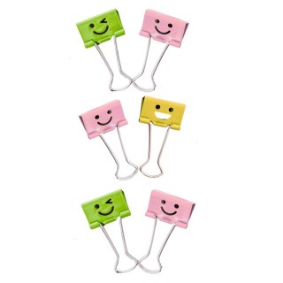 Zestaw Klipsów Spinaczy Biurowych Do Papieru Kolorowe Buźki 6szt 32mm LEAN