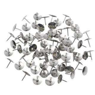 Zestaw Pinezki Z Płaską Główką Biurowe Szkolne Srebrne 40szt. LEAN