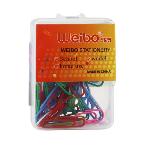 Zestaw Spinacze Biurowe Do Papieru Kolorowe 30mm 40szt. LEAN