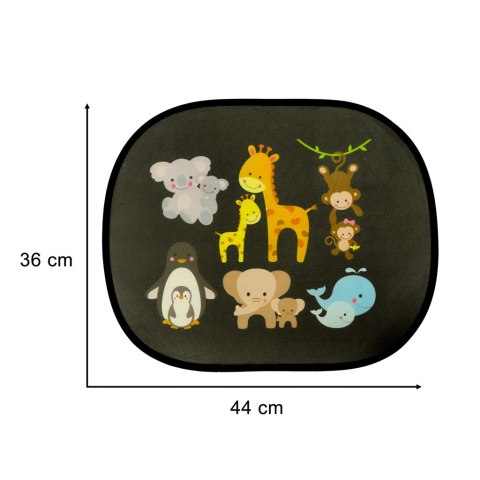 Kurtyna statyczna przeciwsłoneczna osłona okna samochodu zwierzęta zestaw 2 szt. Kik Sp. z o. o. Sp. k.