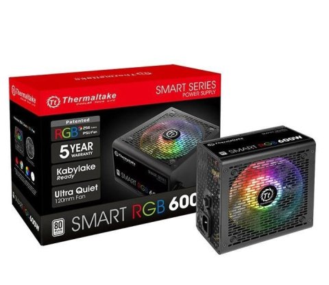 Smart 600W RGB (80+ 230V EU, 2xPEG, 120mm, Single Rail) Thermaltake