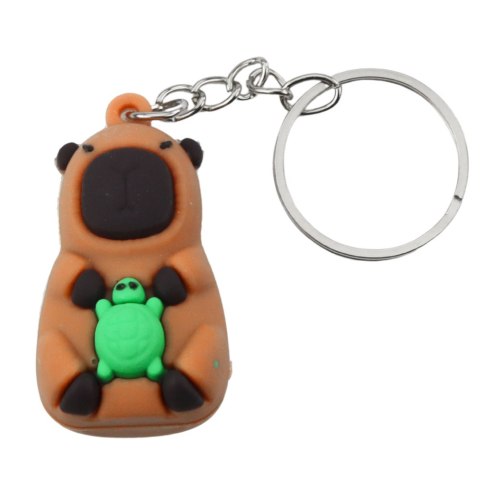 Brelok Zawieszka Kapibara Z Żółwiem Aparatem W Wannie Kółko Mix LEAN TOYS