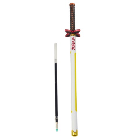 Długopis Miecz Katana Anime Metalowy Czarny Tusz Wymienny Wkład Biało-Żółty LEAN