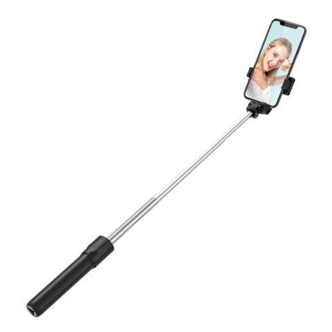 Selfie stick teleskopowy z pilotem stojak tripod na telefon 0.7m - czarny HURTEL