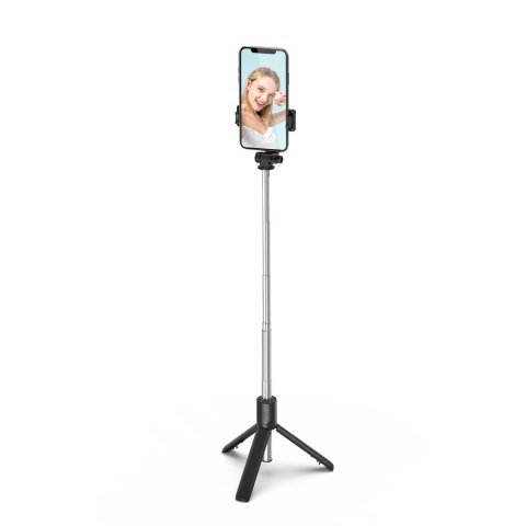 Selfie stick teleskopowy z pilotem stojak tripod na telefon 0.7m - czarny HURTEL