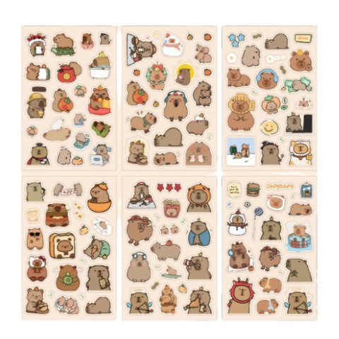 Zestaw Naklejki Kapibara Do Personalizacji Ozdabiania 110szt. LEAN