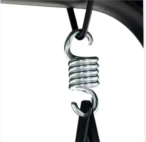 Huśtawka Czteroosobowa Ogrodowa Bujana Daszek Wolnostojąca Czarna LEAN