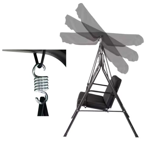 Huśtawka Trzyosobowa Ogrodowa Bujana Materac Brązowa LEAN